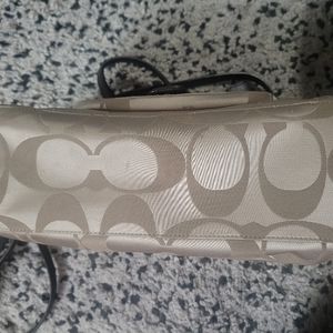 Coach purse signature brown
